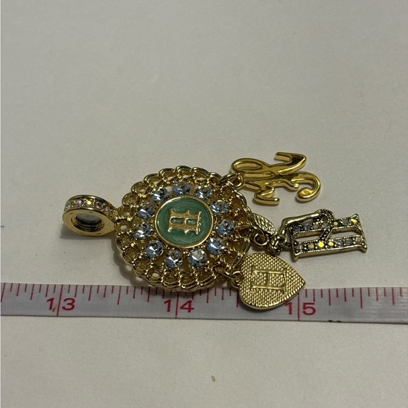 Kirks Folly Gold Tone Crystal Charm Enhancer Pendant 2-1/2” - Picture 4 of 4